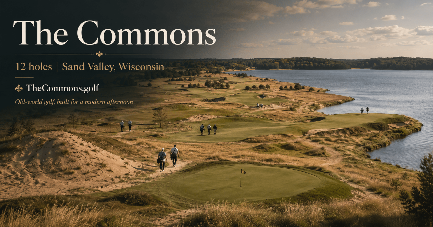 TheCommons.golf branded card - The Commons: Sand Valley's 12-hole, par-45 sixth course by Jim Craig, opened for public play in 2026.