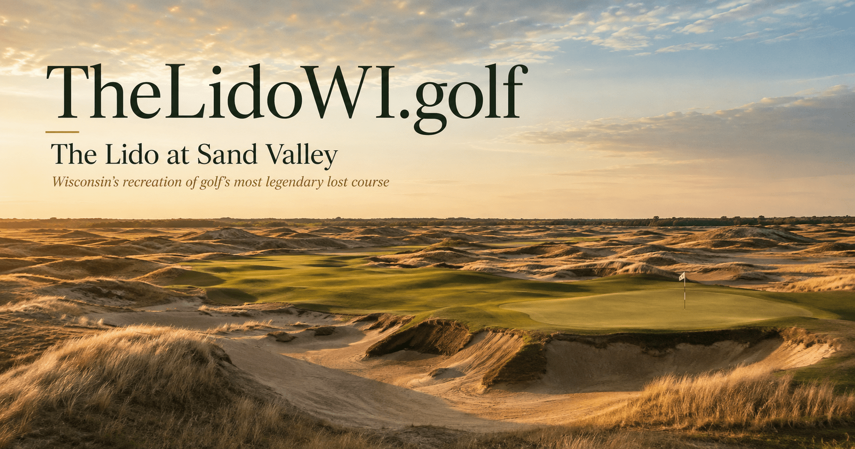 TheLidoWI.golf branded card - The Lido at Sand Valley in Nekoosa, Wisconsin - the rebuilt Macdonald layout and how it actually plays.