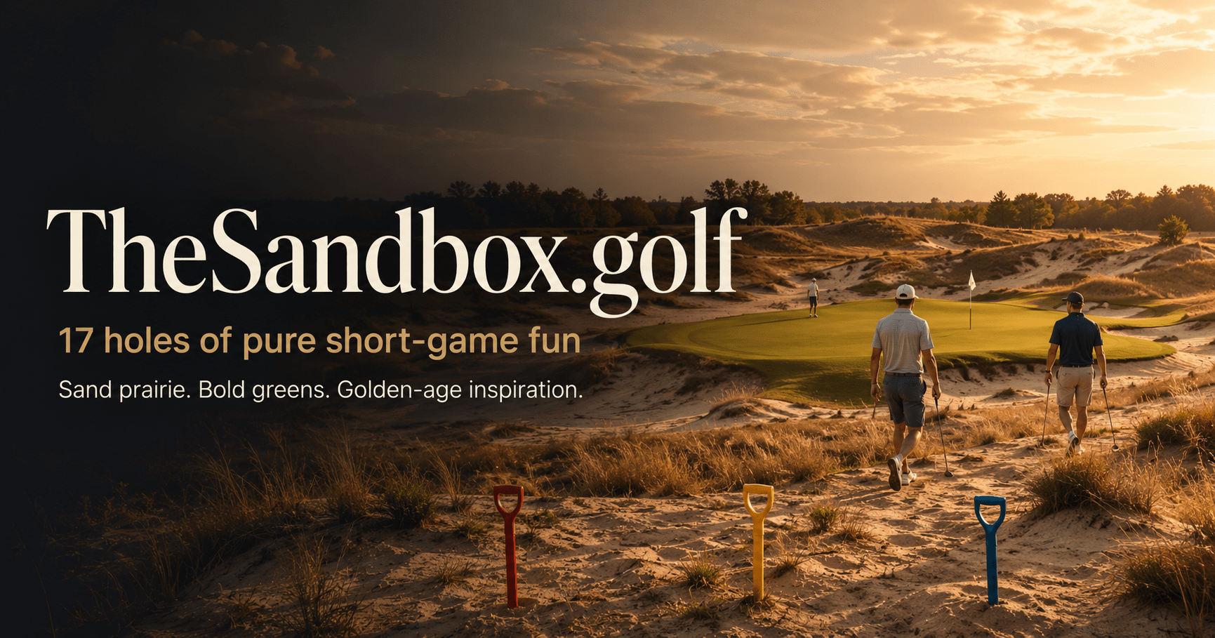 TheSandbox.golf branded card - The 17-hole Coore and Crenshaw par-3 course at Sand Valley, and a word golf has adopted for short play.